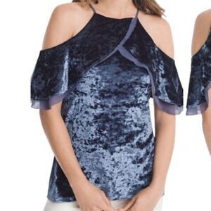 White House Black Market Crushed Velvet Halter top women size small